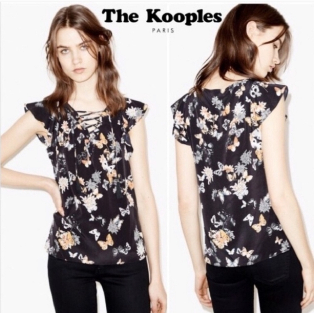 The Kooples 100% silk butterfly blouse size S